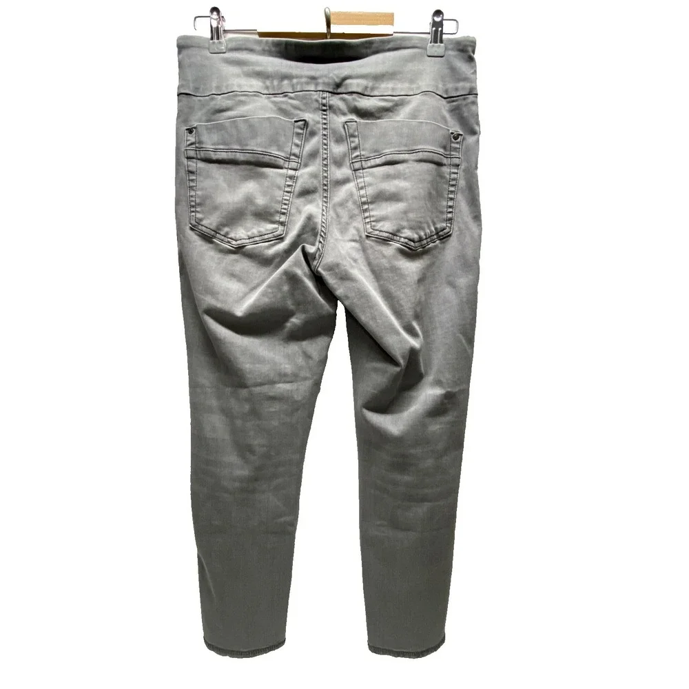 Rock & Republic Jeans Women's 12 Grey Denim Rx Fever Pull On Skinny Distressed‎